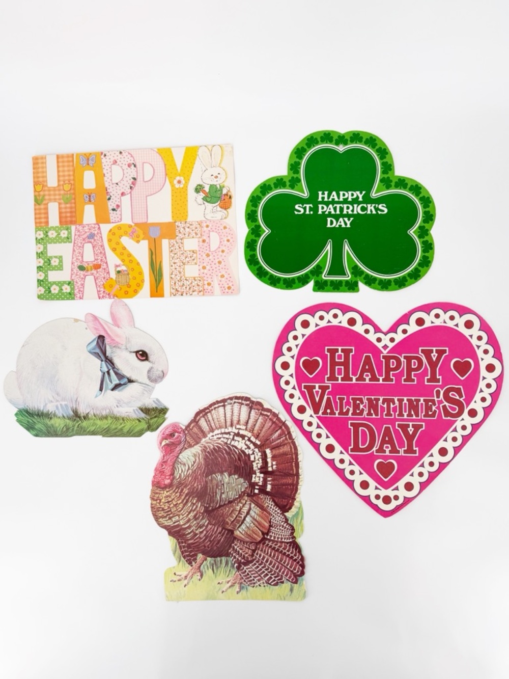 5 Vintage Holiday Die Cutouts